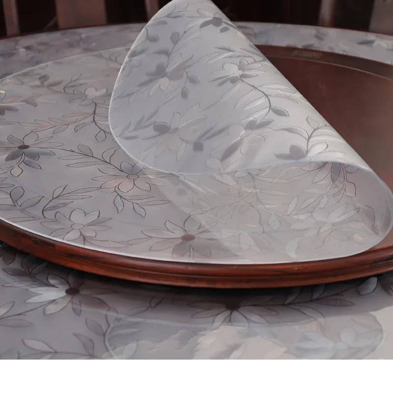Tapis de Table à personnaliser, nappe en verre souple, PVC Transparent, Anti-chaleur, couverture de Table pour la cuisine, 2021