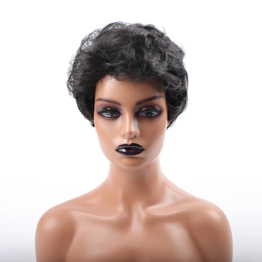 Perruques Synthétiques Courtes pour Femmes Noires, Afro, Noir, Marron, Blonde, Vidéo Rouge, Cheveux Blancs, Vague Naturelle, Cheveux Synthétiques Courts