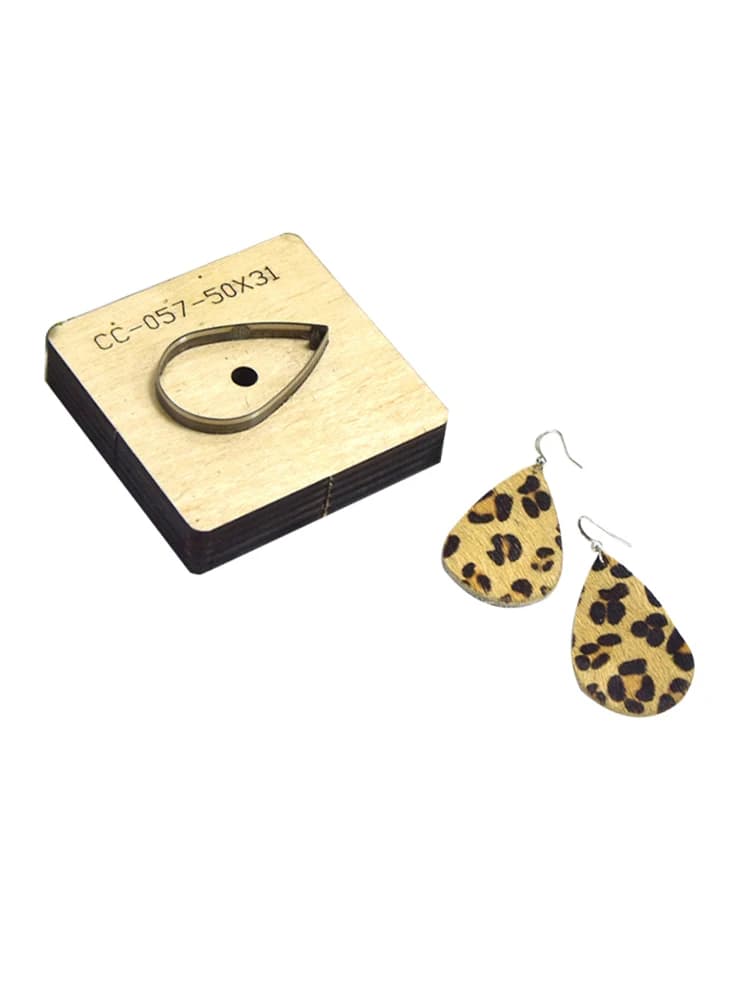 Moule laser adapté aux machines de découpe courantes, découpé en bois, boucle d'oreille en cuir artisanal, bricolage