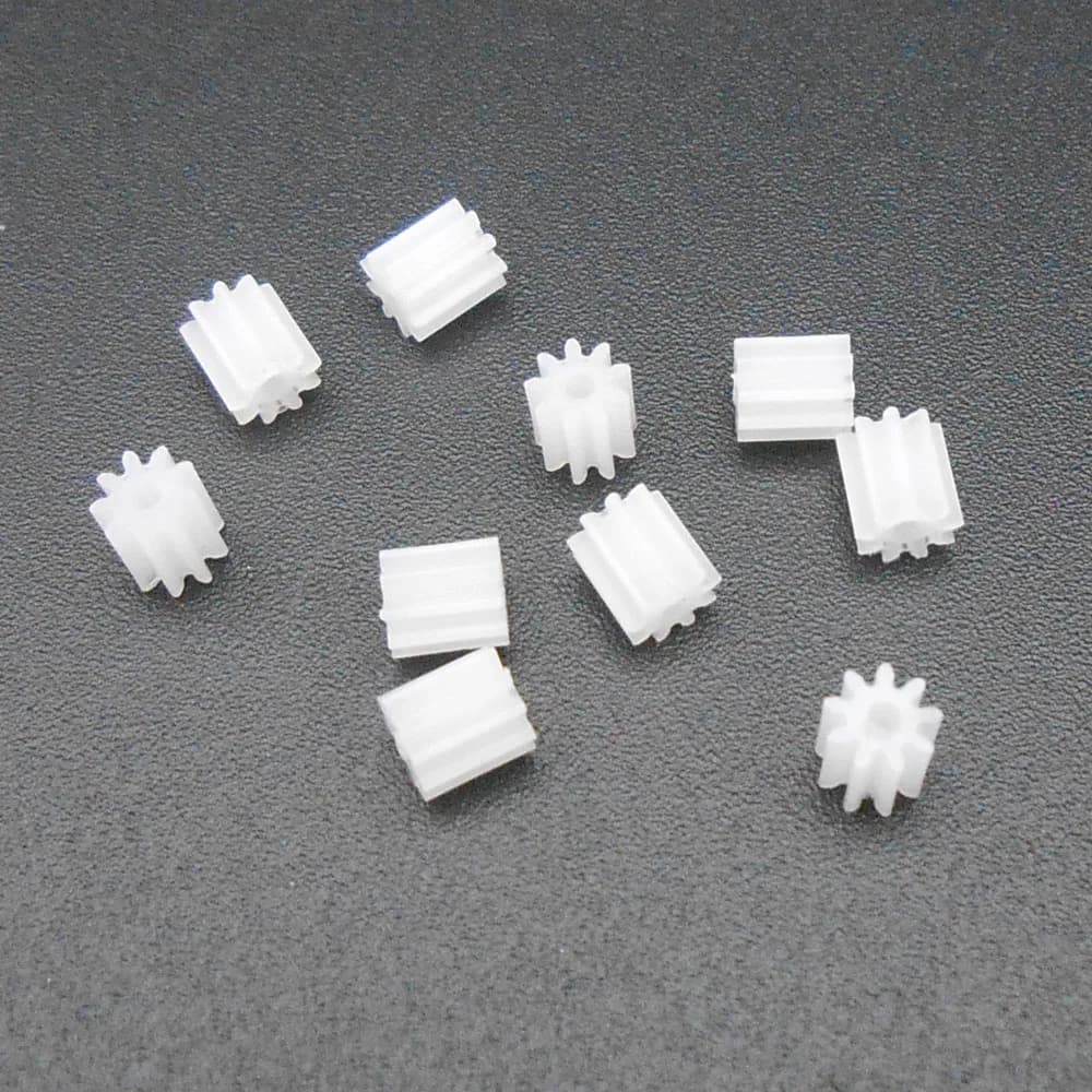 10 pièces nouveau 0.3M 9 dents engrenage droit en plastique 0.3 module T = 9 ouverture 1mm (0.95mm) accessoires de modèle de bricolage 9T 3.3MM X 3.5MM pignon 1A