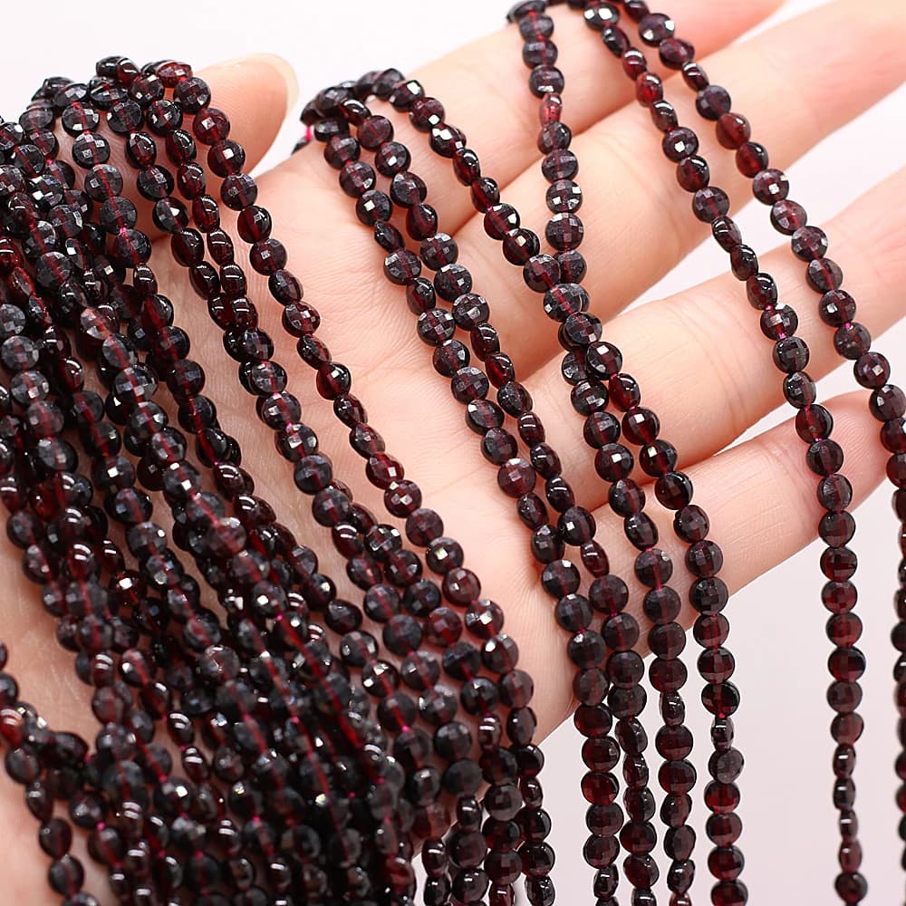 Perles en pierre de grenade naturelle pour femmes, 36cm, en vrac, en grenat à facettes, pour bricolage, Bracelet, collier, bijoux