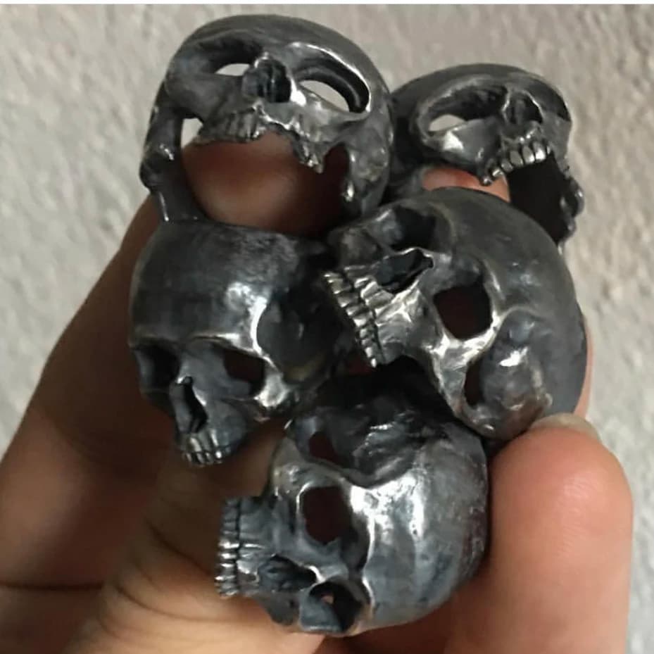 Bague tête de mort au calvarium pour homme, acier inoxydable gothique SION L, bague de motard, bande de moto, bijoux, cadeau de fête, vente en gros