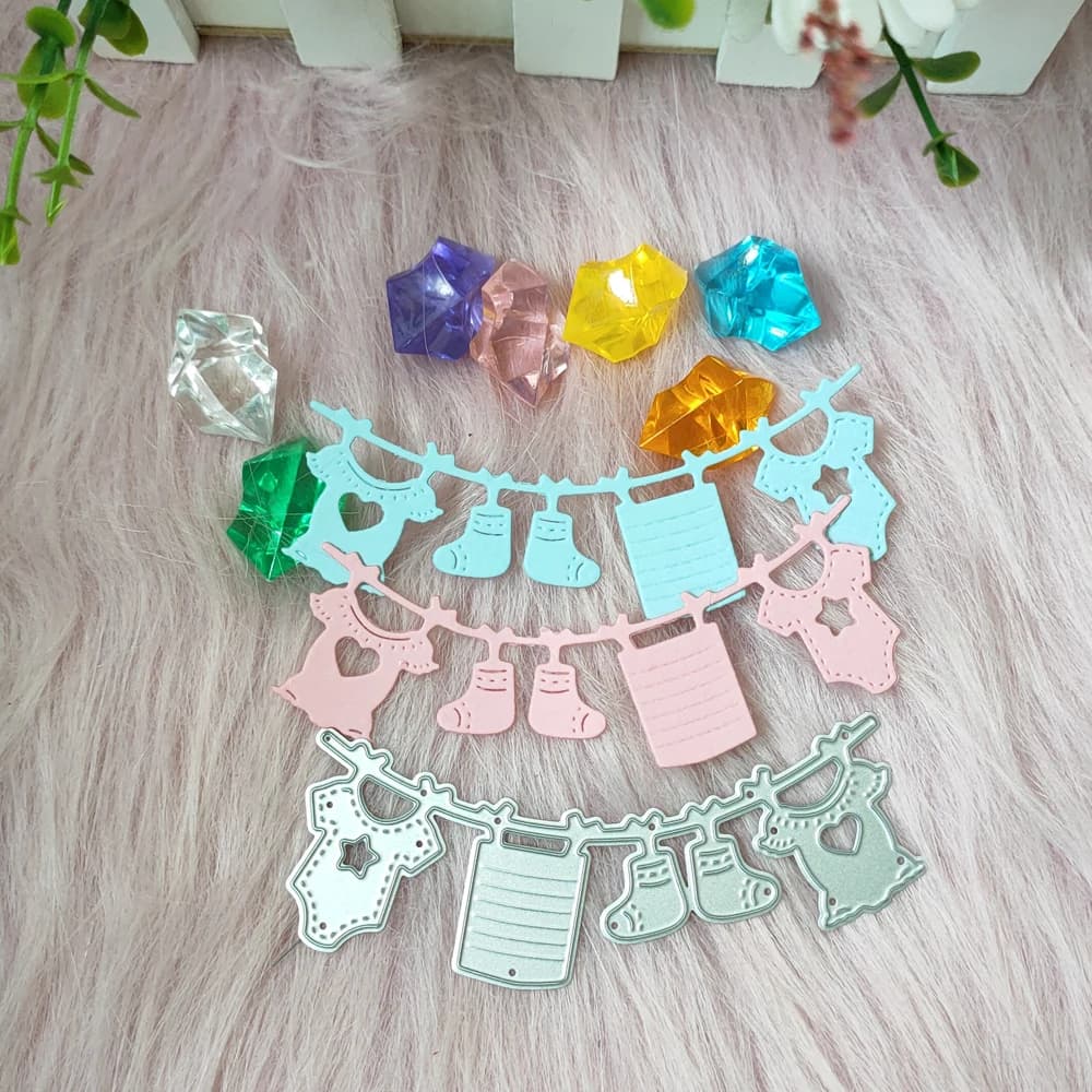 Cintres en métal pour vêtements de bébé, moule de découpe, motif de scrapbooking, gaufrage, bricolage, carte en papier artisanal, photo, 40% métal, nouveau