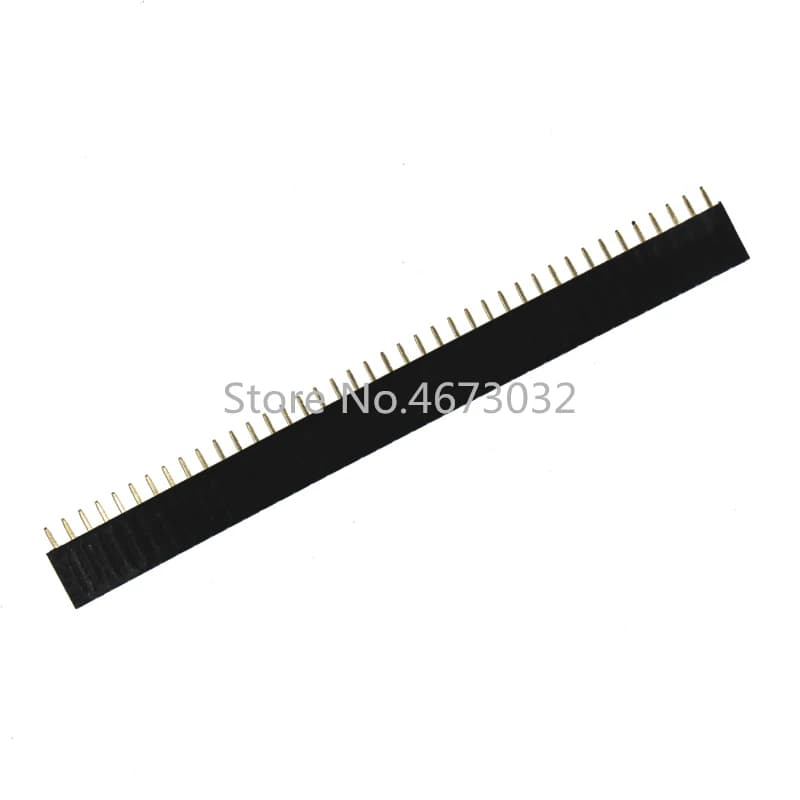 Connecteur de bande de pas simple et droit pour PCB Ardu37, tête de broche femelle, 1x40 broches, 2.54mm, prise 140 40 p, 40 broches, 10 pièces