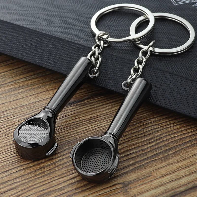 Porte-filtre à café en métal 3d, pendentif à la mode, breloque série café, sac de décoration, porte-clés de voiture, cadeau suspendu