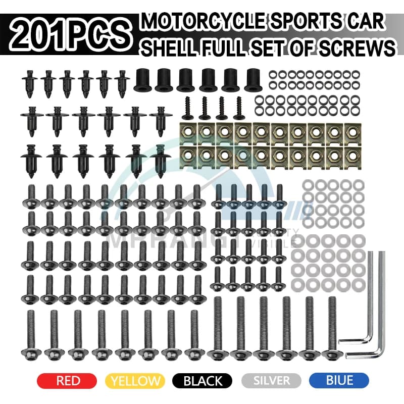 Boulons de carénage de carrosserie de pare-brise de moto en acier inoxydable, vis pour Honda, Yamaha, Kawasaki, Suzuki, BMW, DucSau, 216 pièces