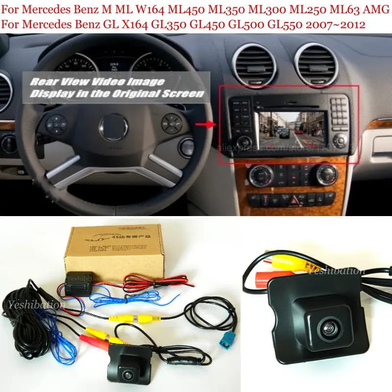 Caméra de recul pour voiture, pour Mercedes Benz M ML W164 ML450 ML350 ML300 ML250 GL X164 GL350 GL450 RCA, Compatible avec écran d'origine