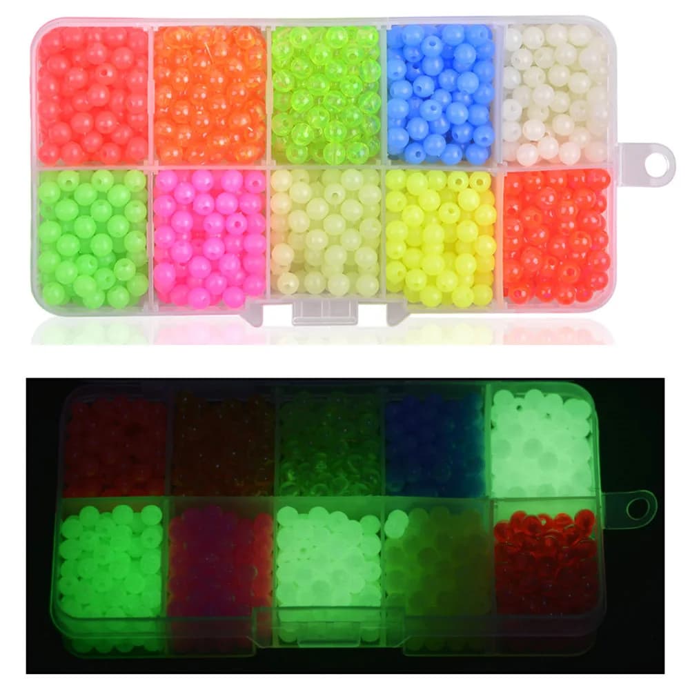 1000 pièces/boîte perles de pêche lumineuses leurre accessoires caroline plates-formes Taxes plates-formes lueur perles de pêche Kit de bricolage matériel de pêche au bar