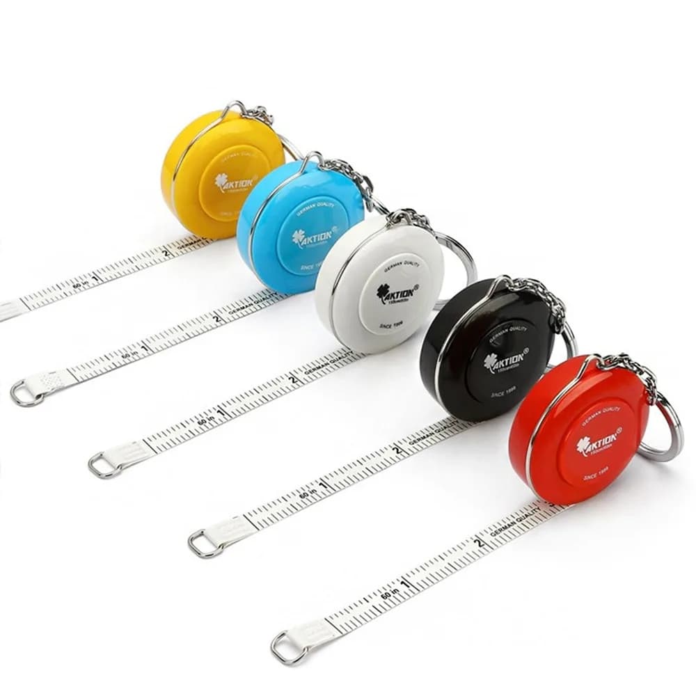 Porte-clés de règle portable rétractable pour femmes et hommes, mini ruban à mesurer mignon, rouleau de ruban, porte-clés, outils de couture, clé de bijoux