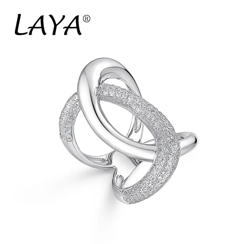 LAYA 925 en argent Sterling mode luxe irrégulier haute qualité Zirconium croix bague cadeau pour hommes fête personnalité bijoux