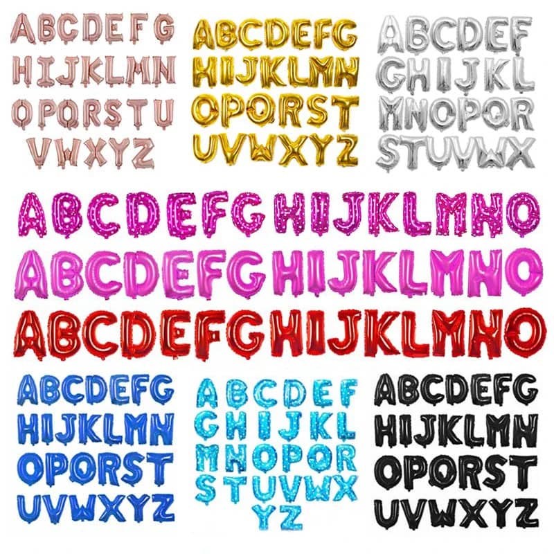 1PC 16 pouces Alphabet feuille lettre ballon joyeux anniversaire fête ballon bricolage décorations de mariage ballons enfants bébé douche fournitures
