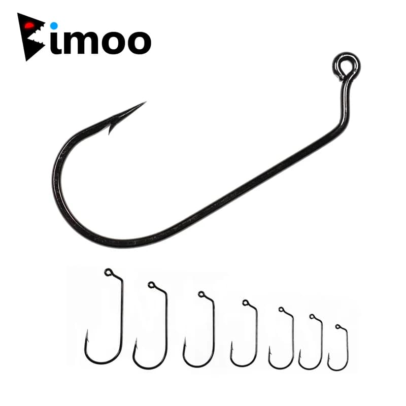 Bimoo 100 pièces épais 60 degrés gabarit crochet en acier à haute teneur en carbone grande taille doux vers crochets pour la pêche en eau douce de mer en gros