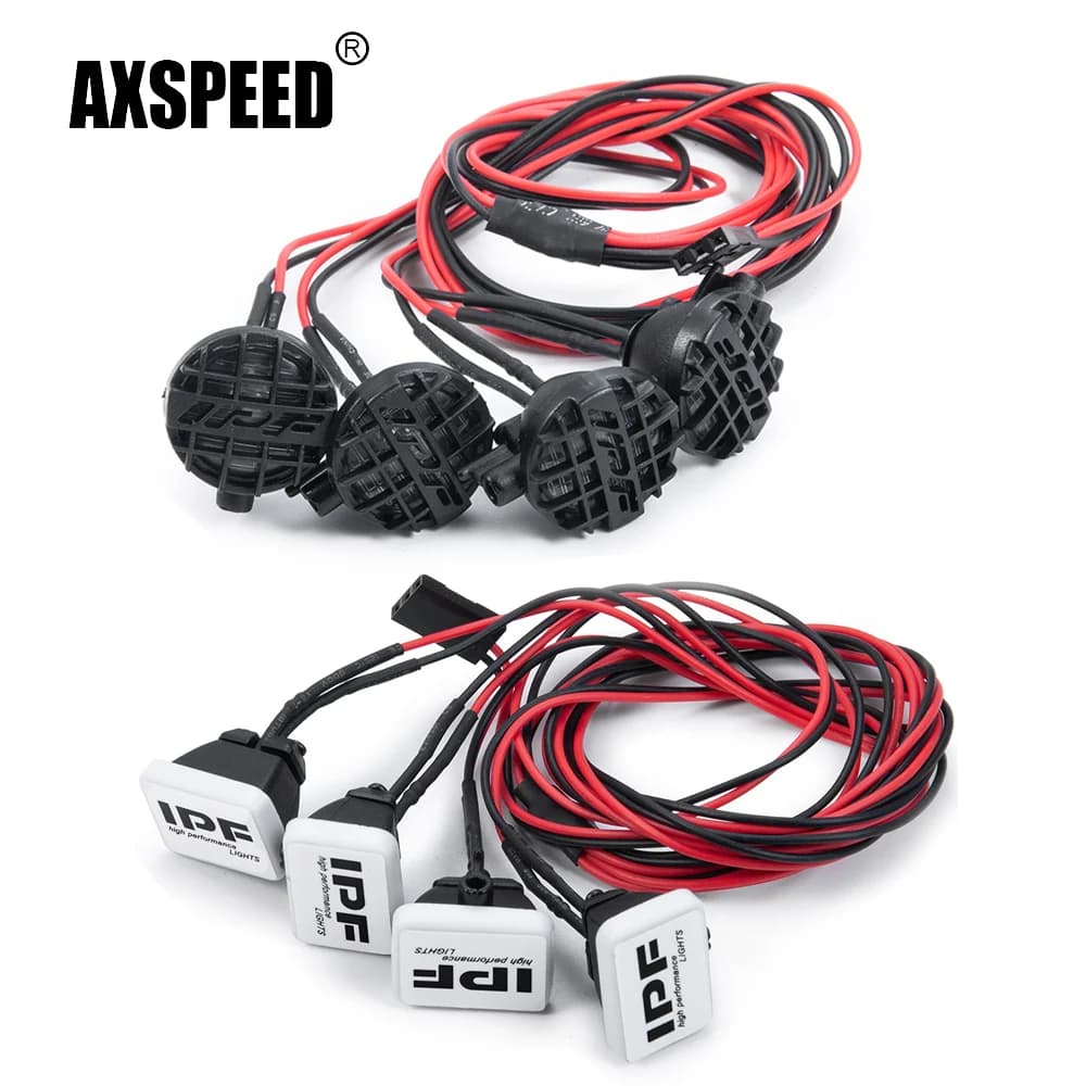 AXSPEED toit 4 pièces Kit de lumières LED phares projecteur pour Axial SCX10 Wraith RR10 TRX4 TRX6 1/10 RC voiture camion pièces