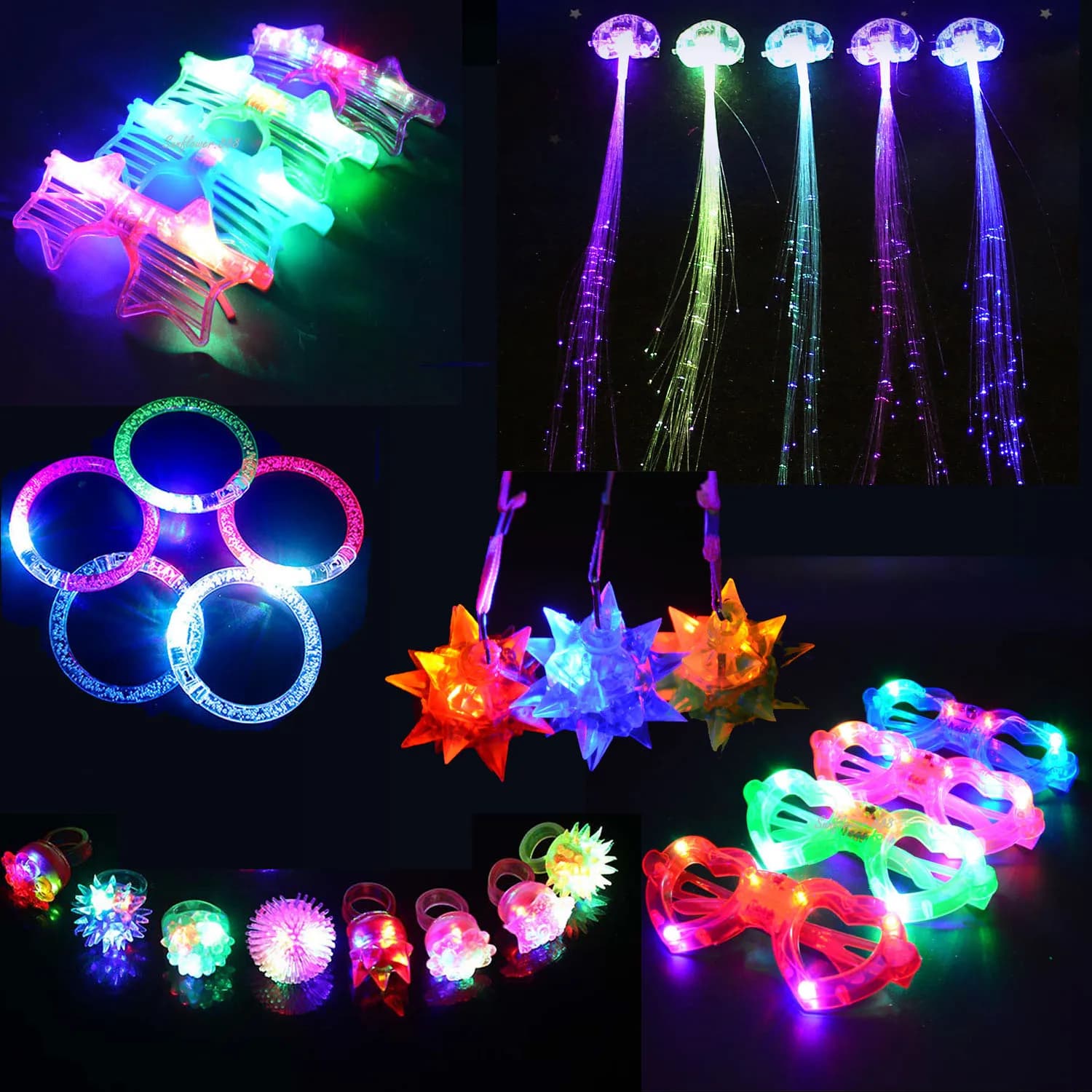 Ensemble de jouets lumineux pour fête, accessoires de fête, anneaux clignotants, bracelets à bulles, lunettes, cadeau d'anniversaire, festival de mariage, pack de 29 pièces