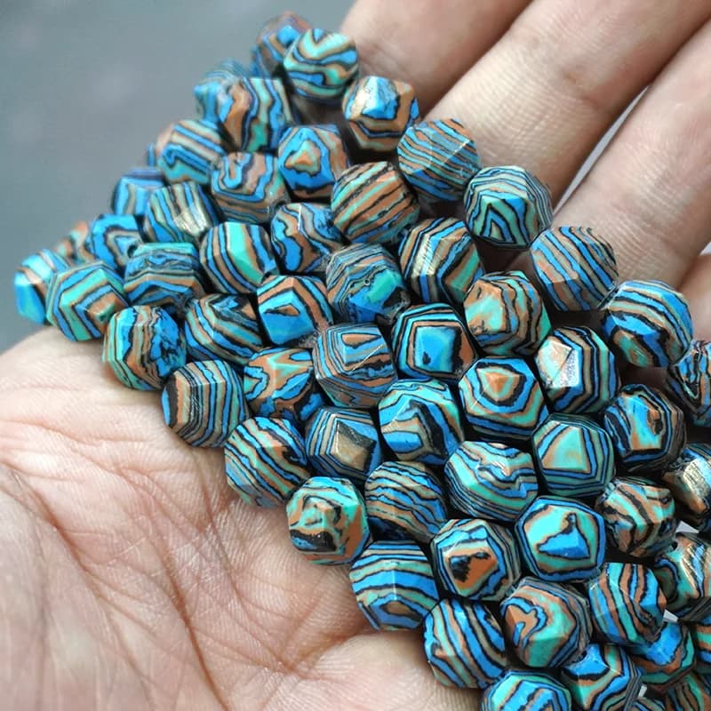 Perles rondes en pierre naturelle Malachite à rayures bleues, 6/8/10MM, pour bricolage fabrication de bijoux, 15 pouces