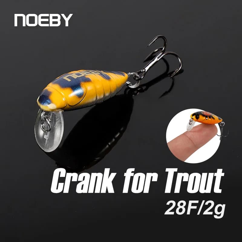 Noeby Crankbaits 28mm 2g Mini leurres de pêche méné flottant appâts durs artificiels petites Wobblers à manivelle pour matériel de pêche à la truite