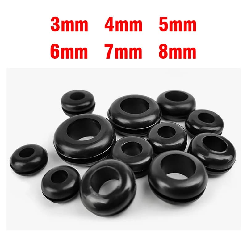 10-100 pièces 3/4/5/6/7/8/10/12/14/16/18/20/25mm diamètre intérieur câblage de câble œillets en caoutchouc joint anneau fil boucle de protection