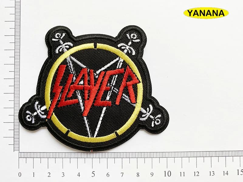 Slayer rock patchs pour vêtements bricolage rayures mots écrits autocollant vêtements autocollants vêtements accessoire de vêtement