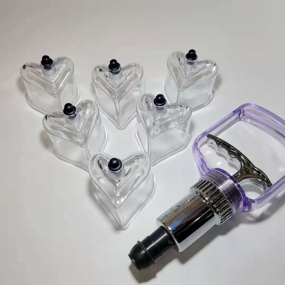 Ventouses sous vide en plastique en forme d'amour, dispositif de ventouses, thérapie de Massage, Hijama, canettes, pots, 6 pièces