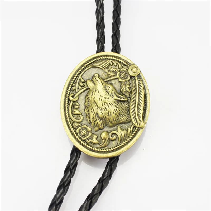 Cravate avec tête de loup, style cowboy occidental américain, nouvelle collection été