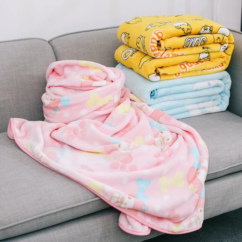 7 Styles Kawaii Anime flanelle couverture japon chambre canapé confortable chaud flanelle couverture couvre-lit sur la couverture de couverture de lit