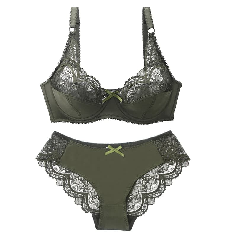 Lingerie sexy en dentelle pour femmes, grande taille, optique fine transparente, ensembles de soutien-gorge BCDE, sous-vêtements respirants, culottes, slips
