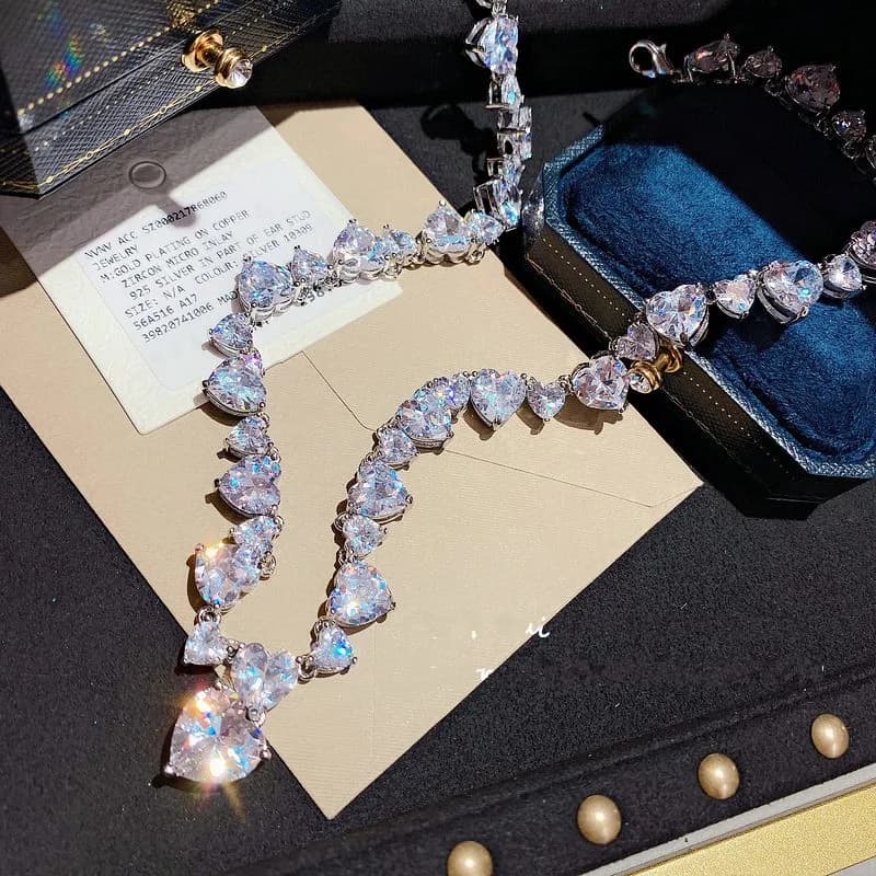 ChimCoussins-Collier en diamant simulé pour hommes et femmes, rempli d'or blanc, bijoux de fête de mariage, pierres précieuses, cadeau
