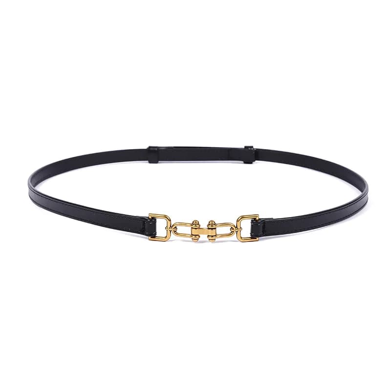 Ceintures réglables en cuir de vache pour femmes, mode de luxe, haute qualité, boucle de fer à cheval, jupe décorative fine rétro à la mode