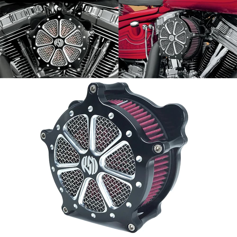 Filtre d'admission de filtre à Air Venturi noir vitesse 7 RSD pour Harley Touring Street Glide Road Glide Softail Dyna FXDLS FLSTNSE 00-21