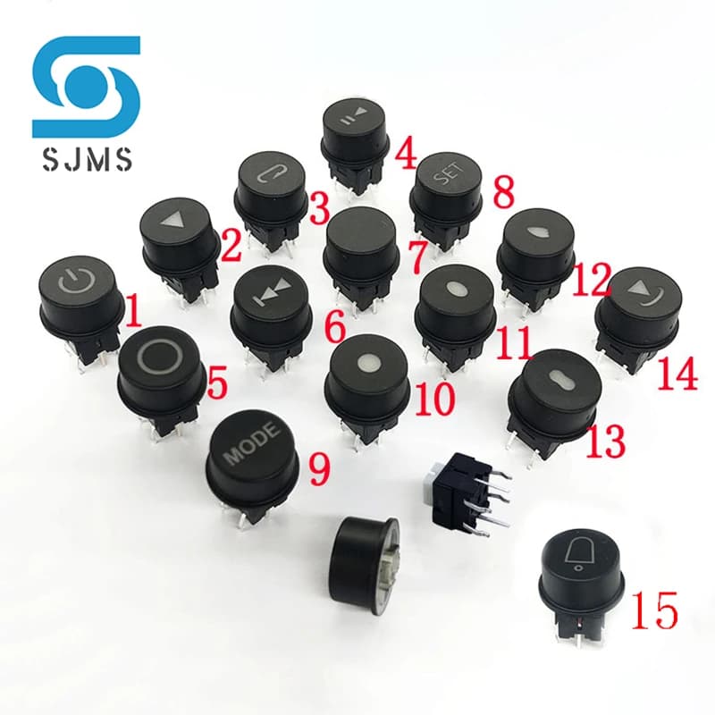 2 pièces 8*8*8.5mm DIP-6P avec lumière LED Tactile Micro bouton poussoir interrupteur momentané + peut transformer la lumière bouton rond capuchon de commutateur