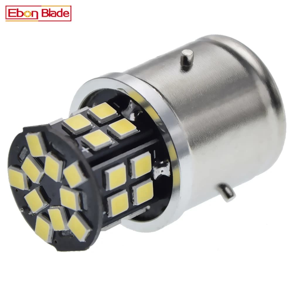 1 pièces moto phare LED ampoule BA21D voiture Auto moto cyclomoteur Scooter ATV UTV avant lampe frontale lumière 6000K 6V 12V 24V blanc