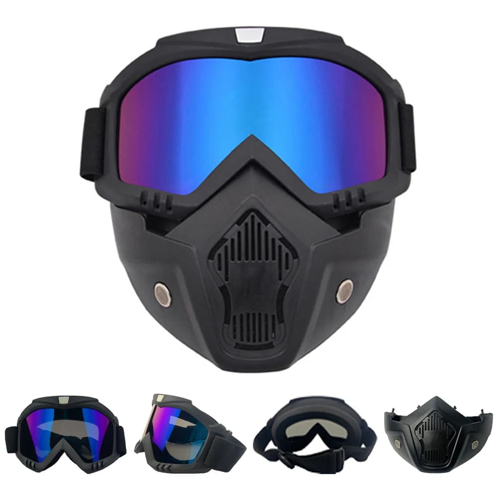 Masque de Ski en plein air, Snowboard, motoneige, lunettes de protection coupe-vent pour Motocross, lunettes de sécurité avec filtre buccal