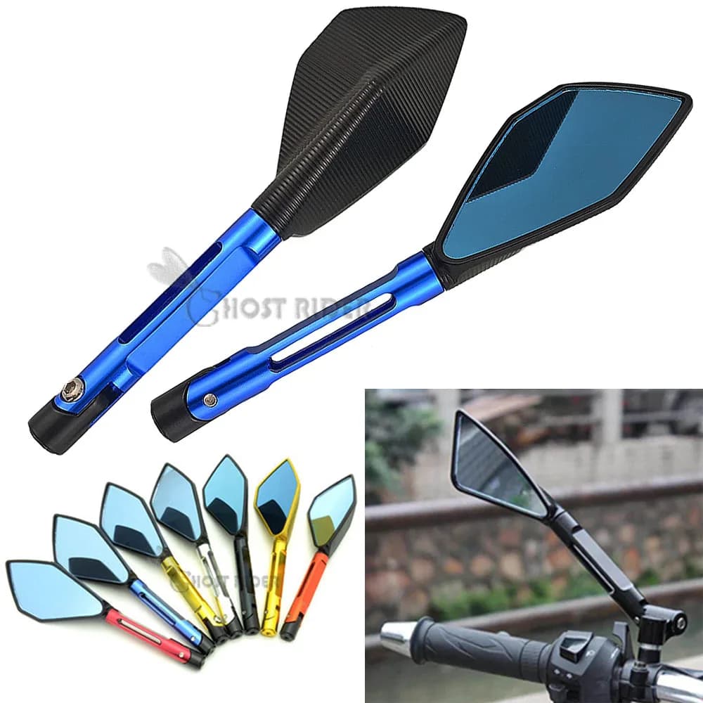 Rétroviseurs de moto en aluminium CNC, rétroviseur anti-absorbe ouissement bleu pour Honda Hornet 600 CB 600F 900F 250F 300F 650F Tage CBFfemale
