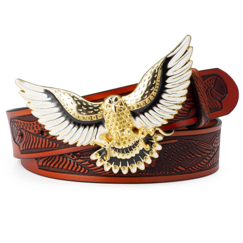 Cuir gaufré avec ceinture d'aigle pour hommes et jeunes