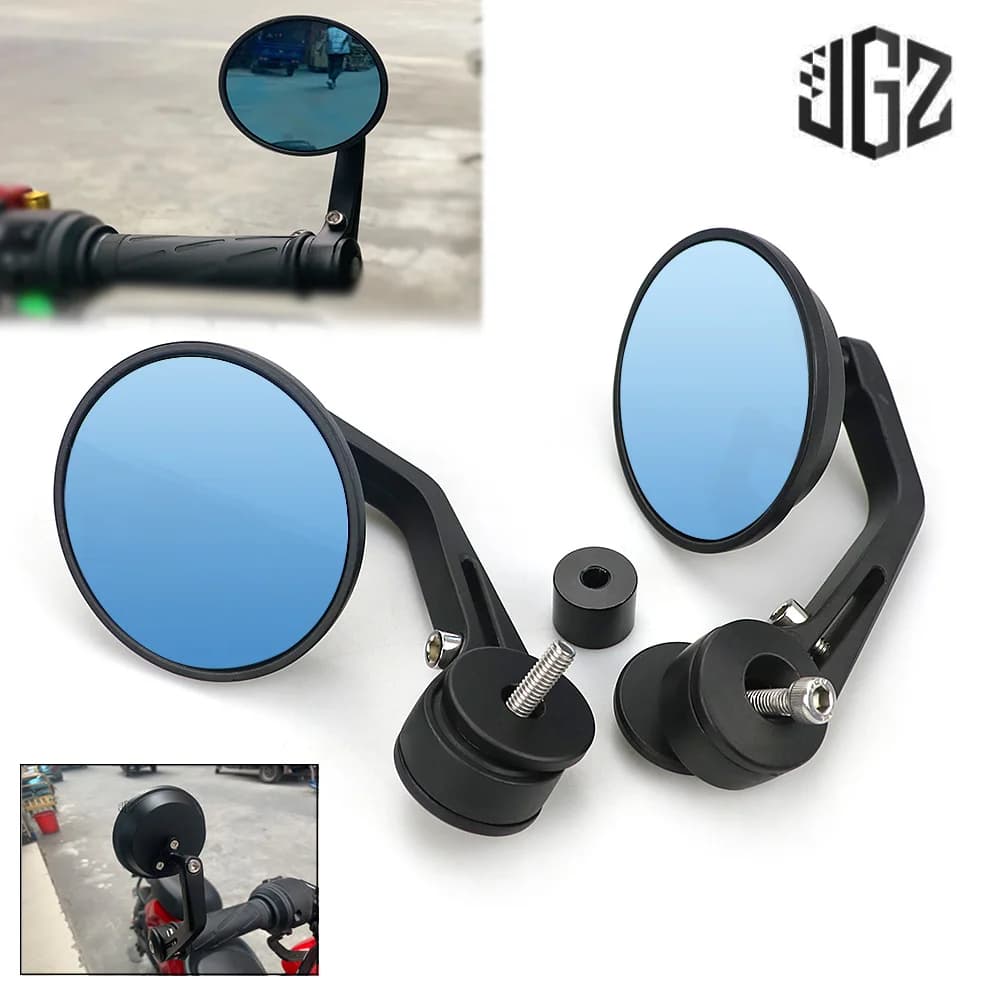 Rétroviseurs ronds d'extrémité de barre de guidon de moto, verre bleu pour Vespa GTS Sprint primera 150 300 125 250 LX GTV LXV