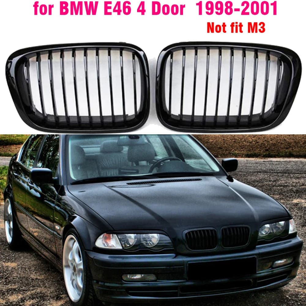 Calandre de pare-chocs avant mate, pour BMW E46 série 3 325i 330i 323i 4 portes 1998 – 2002, accessoires de voiture, pièce de rechange