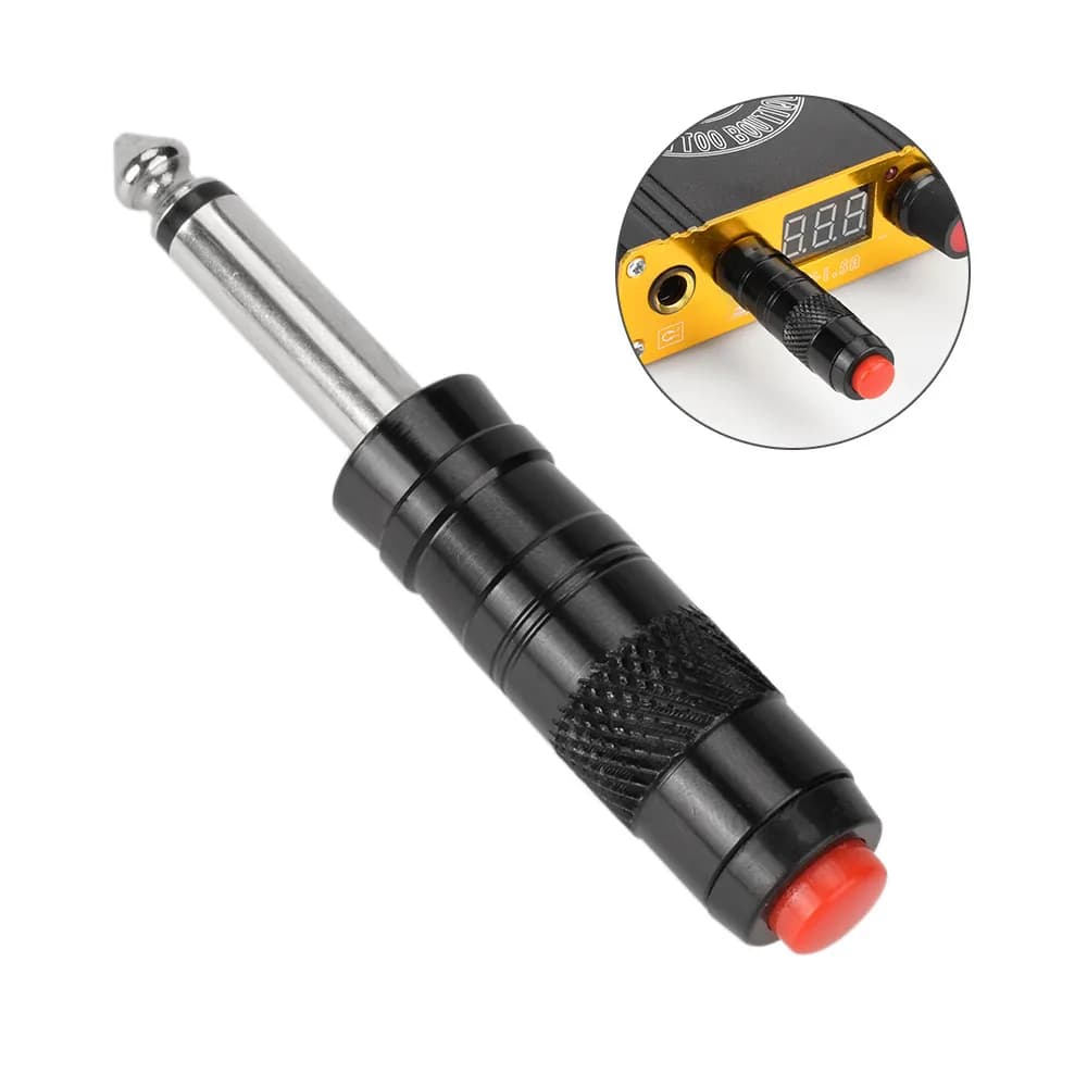 1PC noir Portable tatouage pédale interrupteur prise sans fil pour Machine à tatouer alimentation accessoire pédale automatique