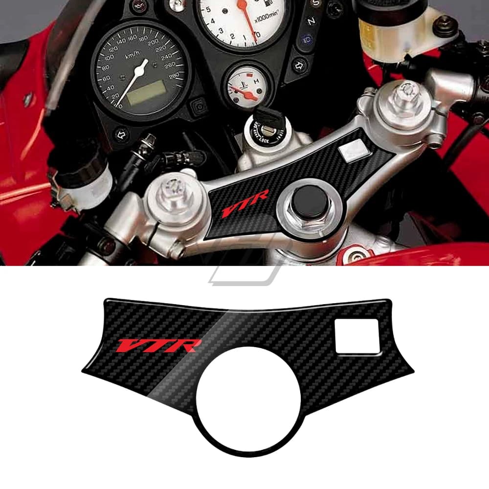 Triple joug supérieur, aspect carbone 3D, pour Honda VTR 1000