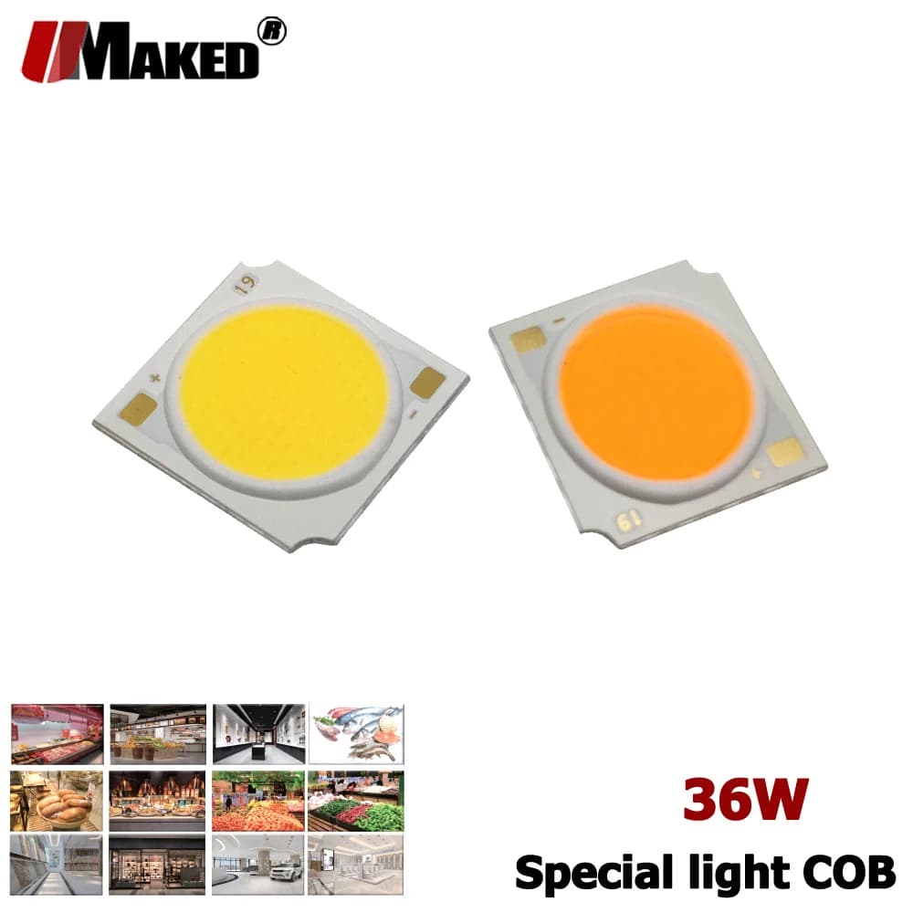 Specail – Source de lumière matrice de légumes, température de couleur LED COB 1919-17MM 36W 300mA Ra95 36V130LM/W pour la viande, les fruits, le pain, les bijoux
