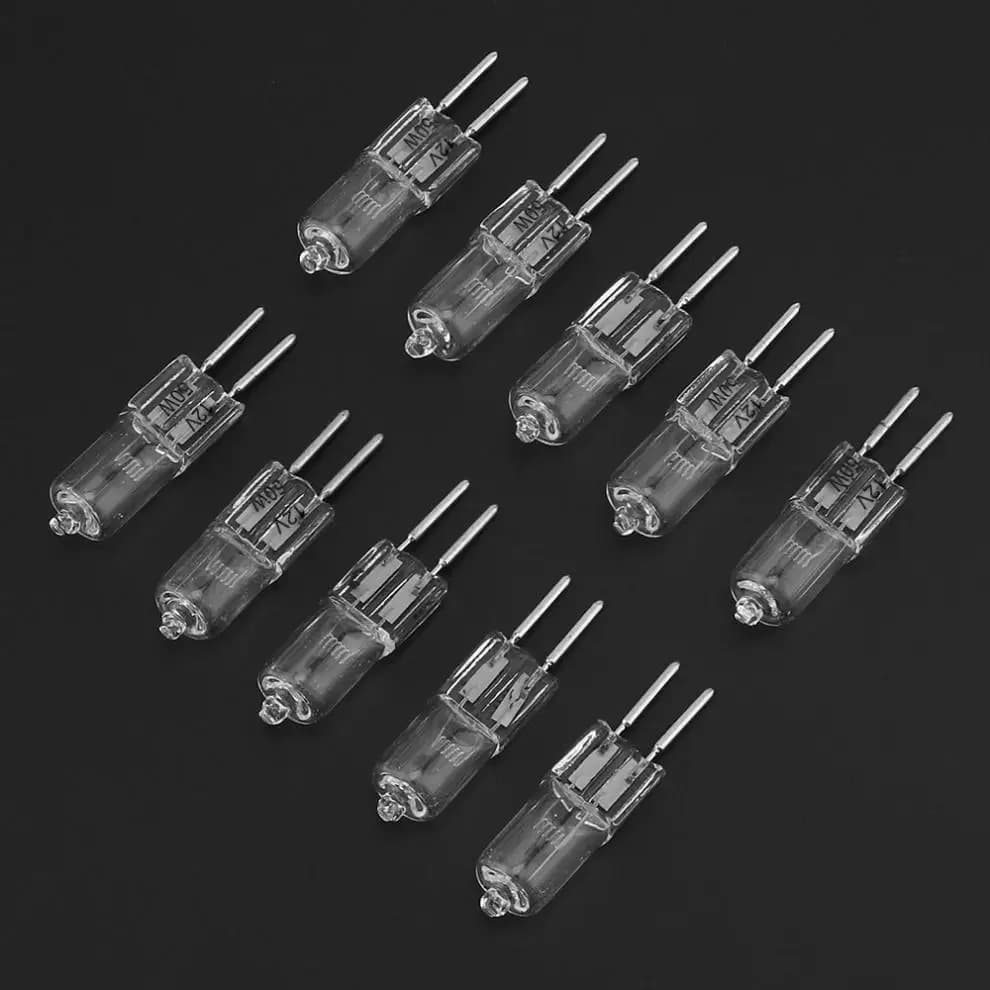 Ampoules halogènes G5.3 12V 20W/35W/50W, 10 pièces, lampes à capsules longue durée de vie, ampoules blanches chaudes et claires