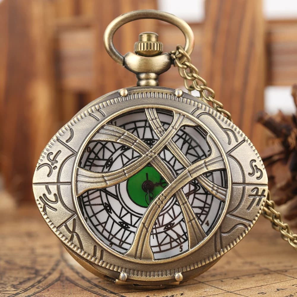 Montre de Poche à Quartz avec Pendentif Creux en Forme d'Œil, Horloge Créative, Rétro, Souvenir, Pull, JO, Fob, Cadeau Antique