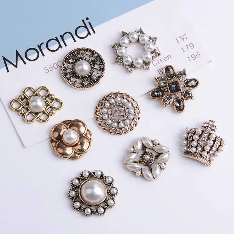 Écharpe en perles de strass pour cheveux, 5 pièces/lot, plaque de fleur, bouton de diamant, bijoux, accessoires de couture, manteau de vêtements décoratifs