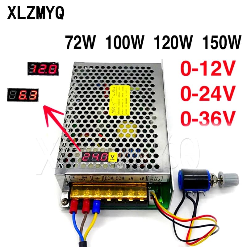 Pipeline 4A Snap10A avec affichage numérique, pilote LED, alimentation à découpage réglable, AC 220V, 110V à DC 12V, 24V, 36V, 150W