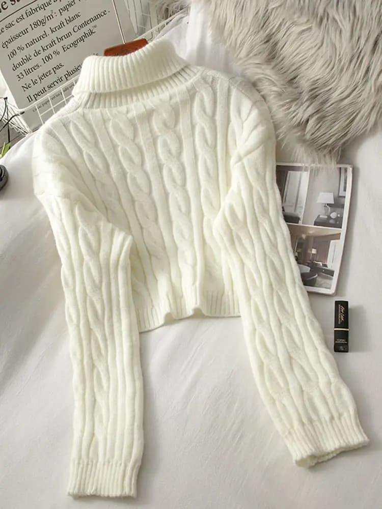 Pull ample tricoté pour femme, élégant, coréen, chaud, à la mode, solide, nouvelle collection automne hiver 2022