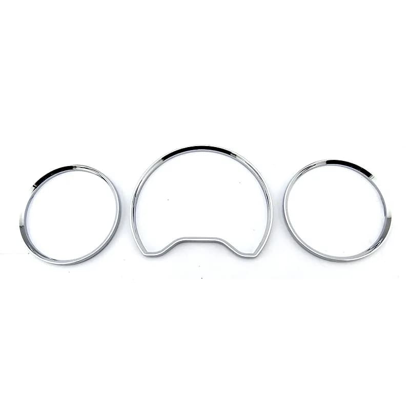 Cadran de Jauge en Plastique ABS Chromé, Anneaux de Tableau de Bord, Couvercle de Panneau Prada, Garniture de Lunette pour Mercedes Benz W210 WAthW208 1996-1999, 3 Pièces