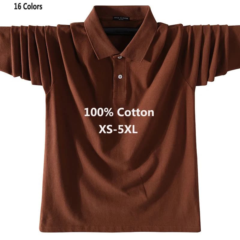Polos à manches longues pour hommes, 100% coton, haute qualité, document solide, classique, décontracté, polos zones me, vêtements à la mode, revers Y-Clothing