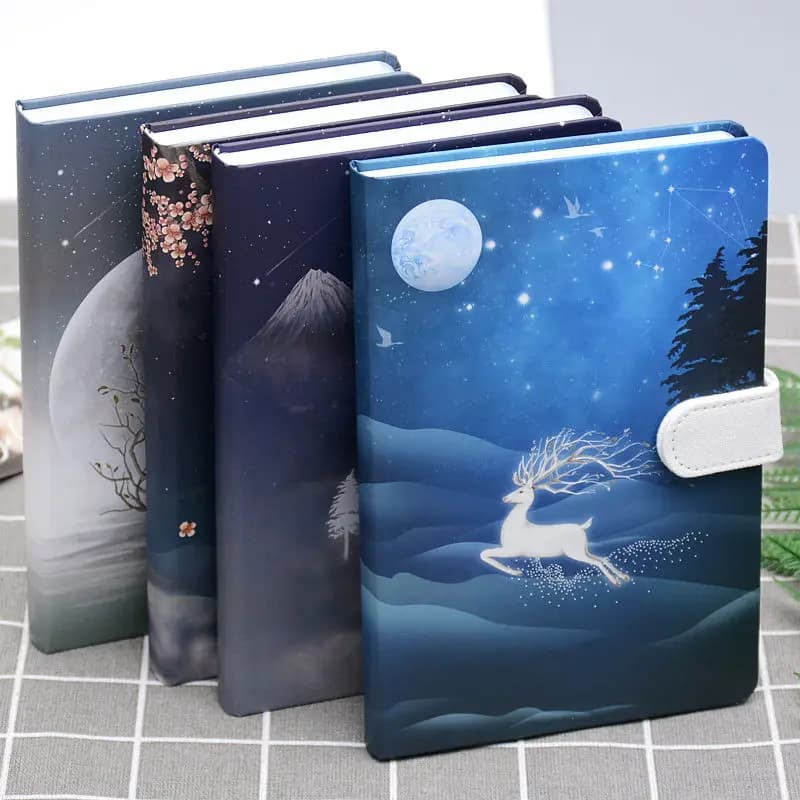 Carnet de notes cerf mignon, 224 pages, boucle magnétique, Page couleur, manuel pour étudiant, carnet de notes, carnet de notes