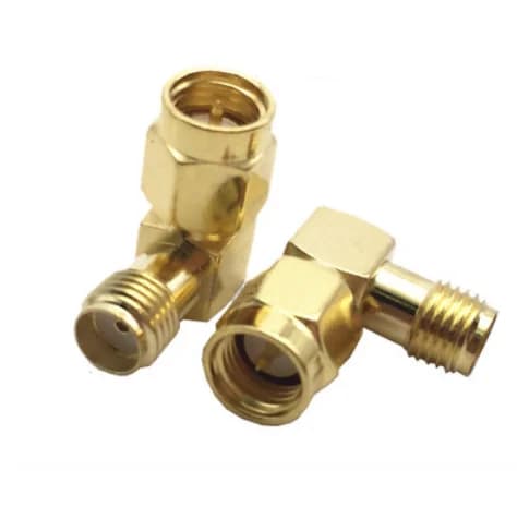 Connecteur adaptateur Coaxial SMA mâle vers SMA femelle à Angle droit de 90 degrés RF