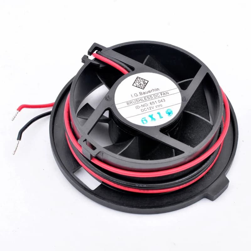VENTILATEUR I.G.B BRUSHLESS DC 12V ID-NO:651 043 Double roulement à billes, diamètre 65mm, ventilateur de refroidissement pour système de ventilation de siège de voiture