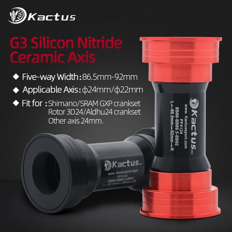 Support de pédalier KACTUS PF4124 BB86 BB92 compatible avec Shimano/SRAM GXP Pressfit 41, largeur 86,5-92, roulement en céramique 24 mm, pièces de vélo